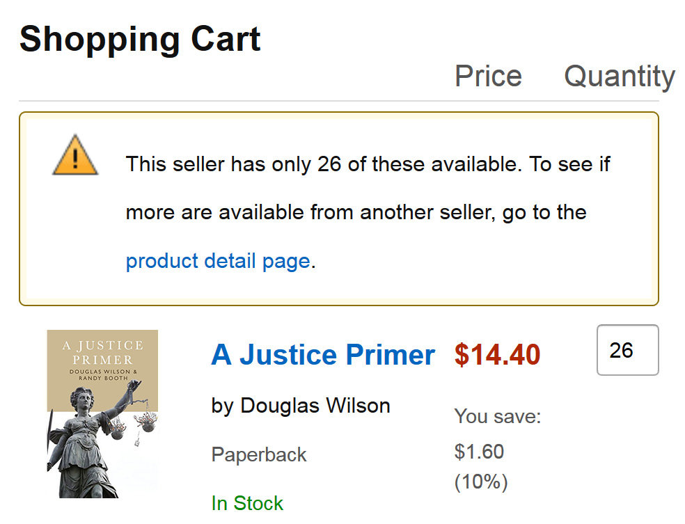 Amazon’s inventory of A Justice Primer