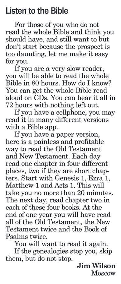 Jim Wilson: Listen to the Bible