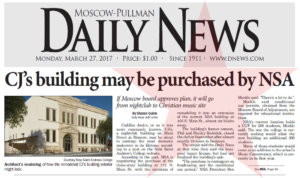 Moscow-Pullman Daily News, March 27, 2017, page 1