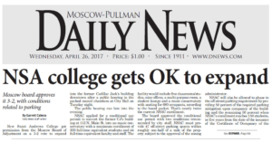 Moscow-Pullman Daily News, April 26, 2017, page 1