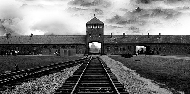 Auschwitz train entrance