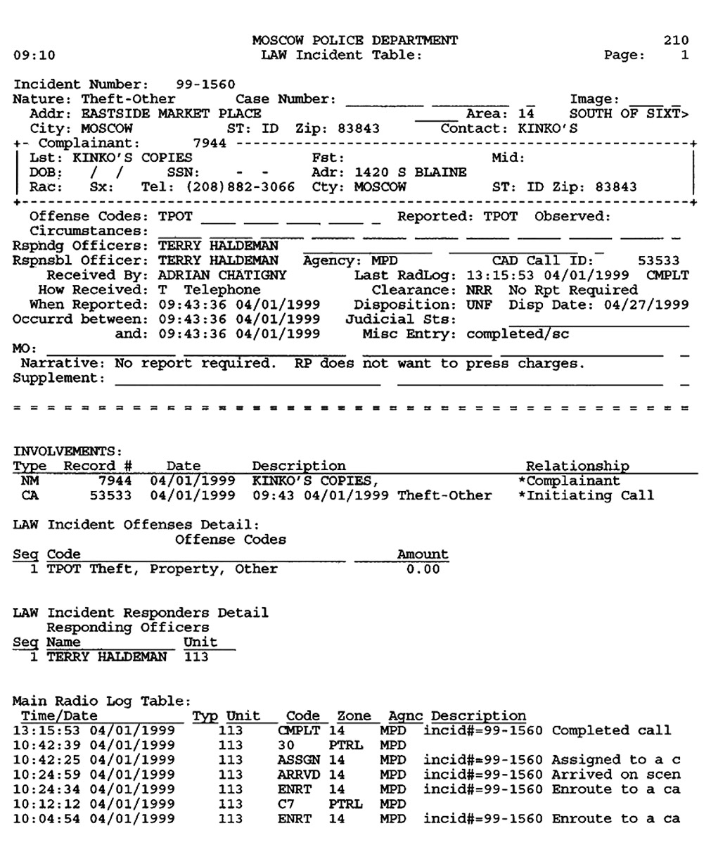 Christ Church Police Report page 2