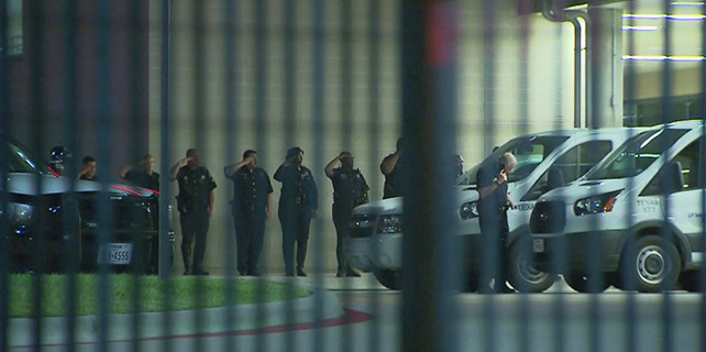 Dallas Police Officers Salute Their Fallen Brethren