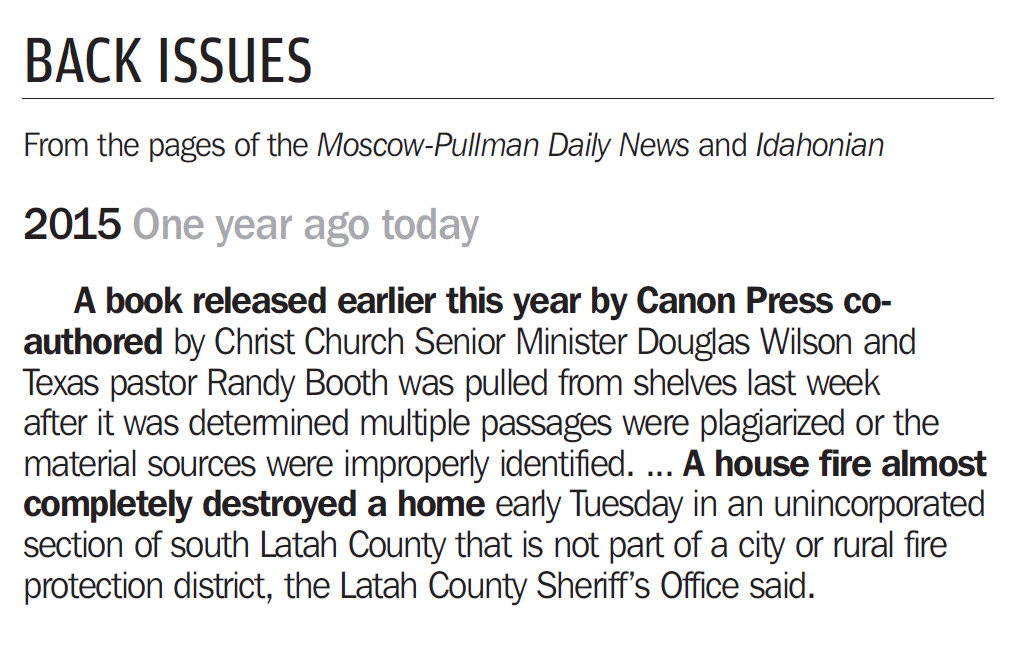 Moscow-Pullman Daily News Back Issues