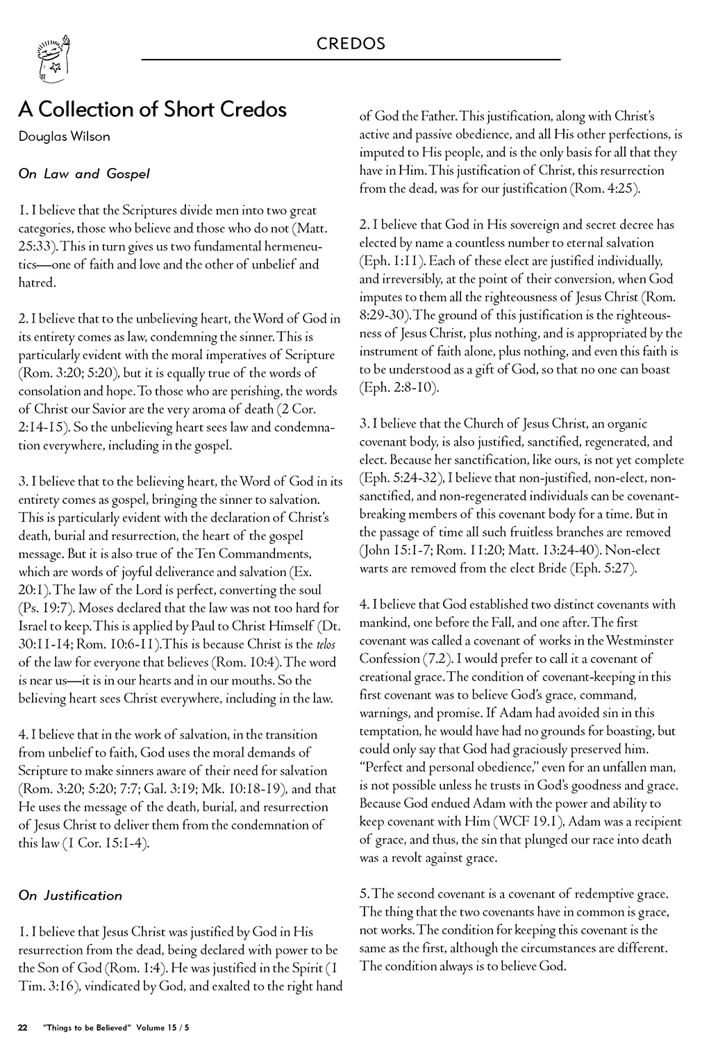 Credenda/Agenda volume 15-5, page 22