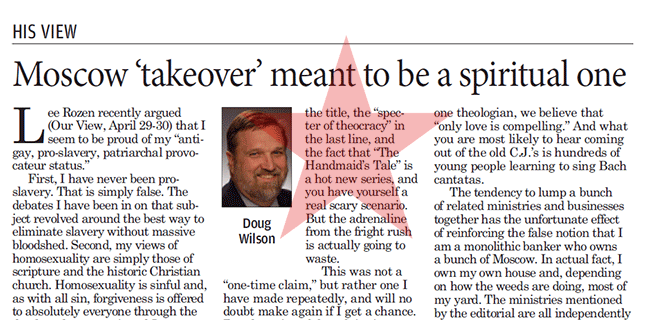 Moscow-Pullman Daily News: “His View: Moscow ‘takeover’ meant to be a spiritual one”
