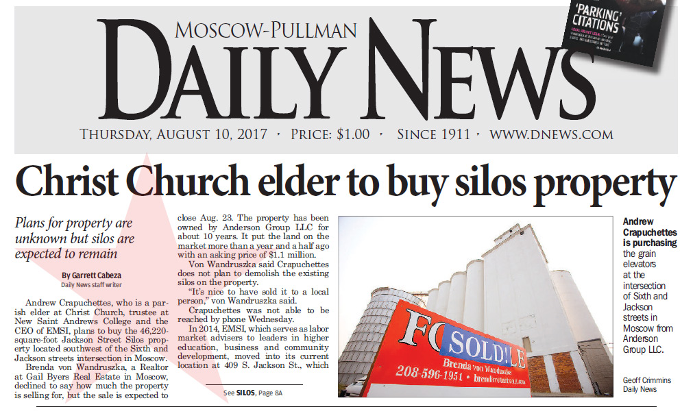 Moscow-Pullman Daily News, August 10, 2017, page 1