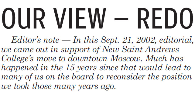 Moscow-Pullman Daily News: “Our View — Redo”