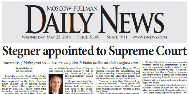 Moscow-Pullman Daily News, May 23, 2018