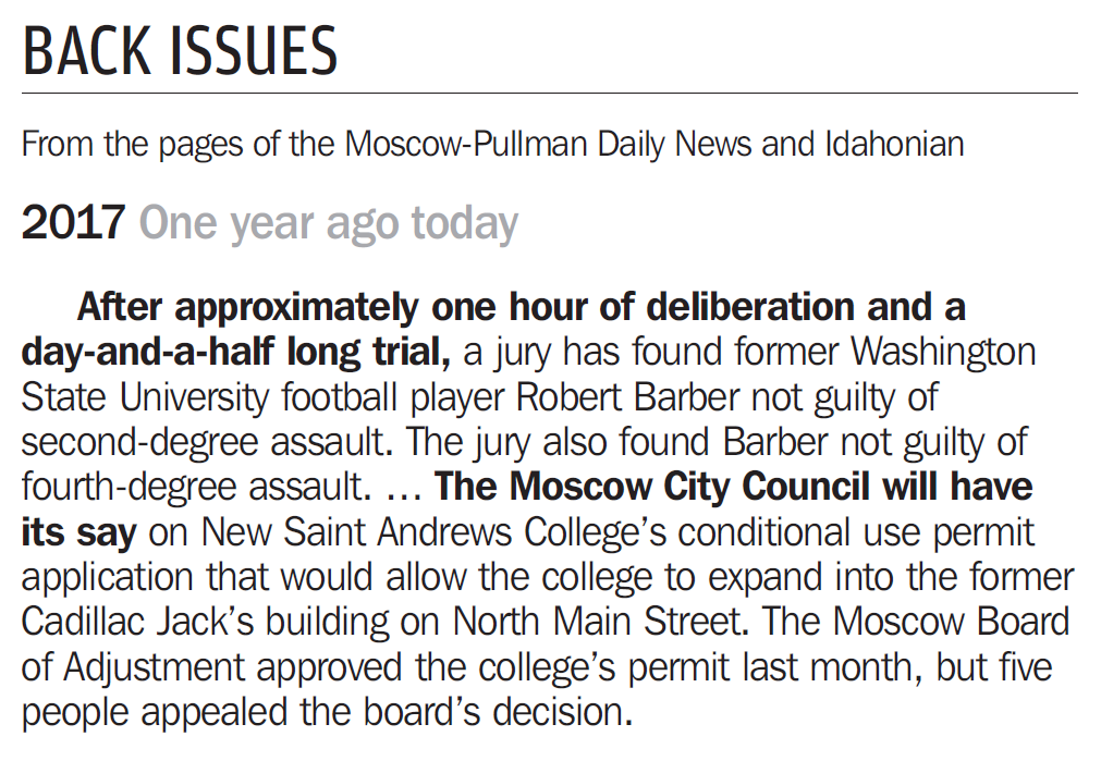 Moscow-Pullman Daily News, May 16, 2018