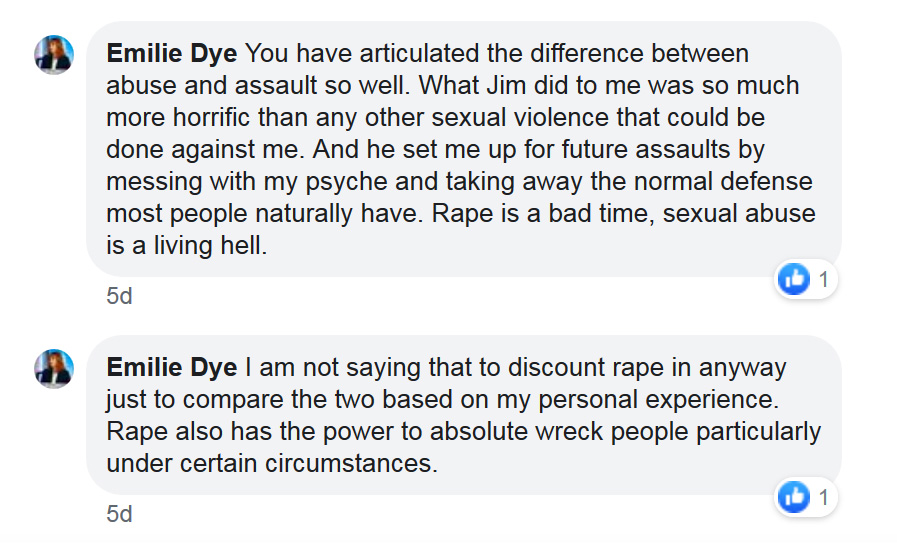 Emilie Dye Facebook Comments