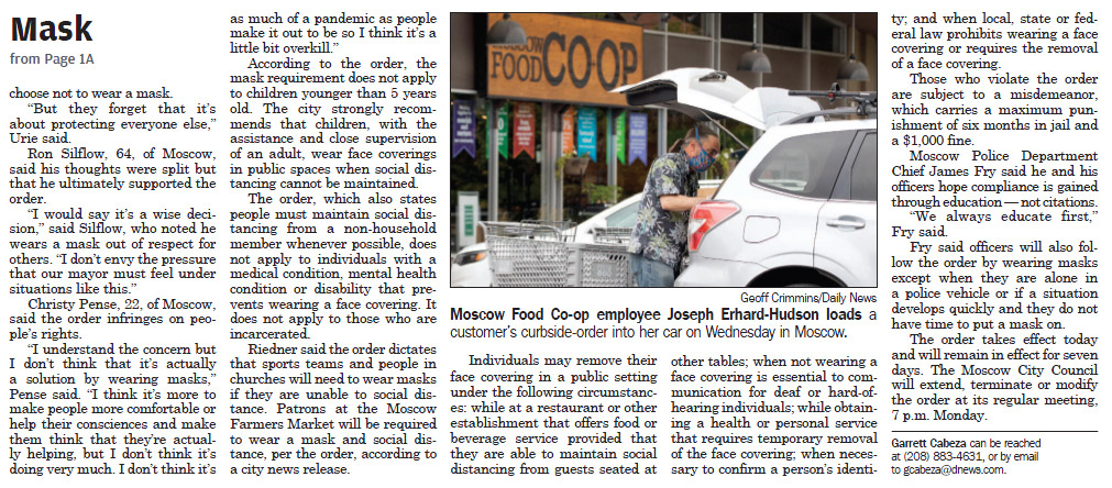 Moscow-Pullman Daily News, July 2, 2020, page 6