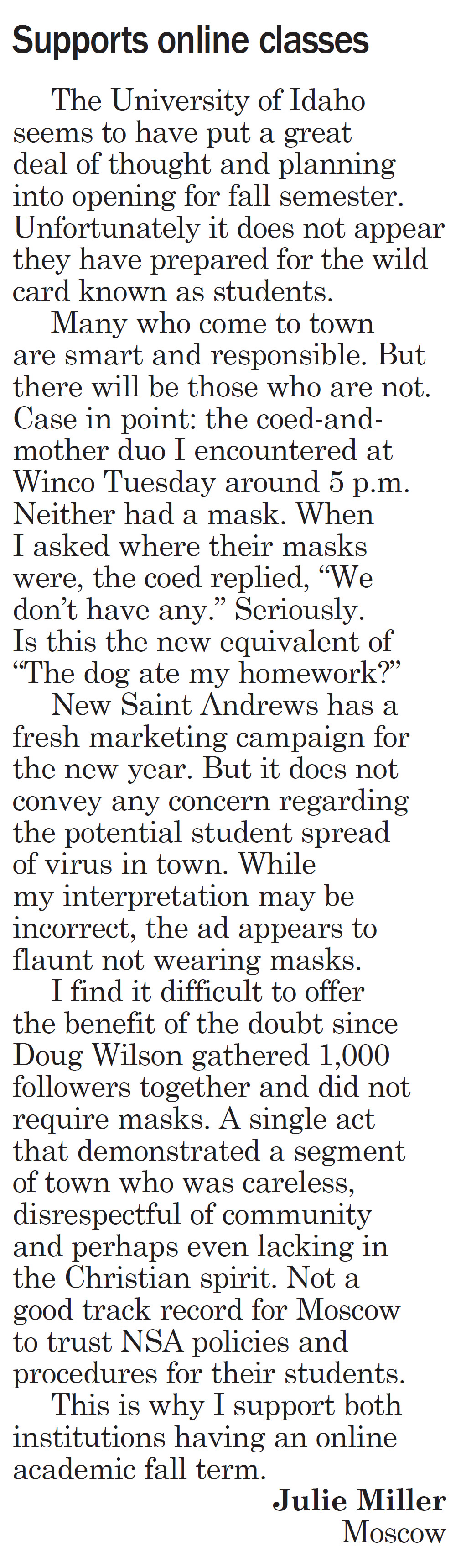 Moscow-Pullman Daily News August 8, 2020, page 6 Moscow-Pullman Daily News August 8, 2020, page 6