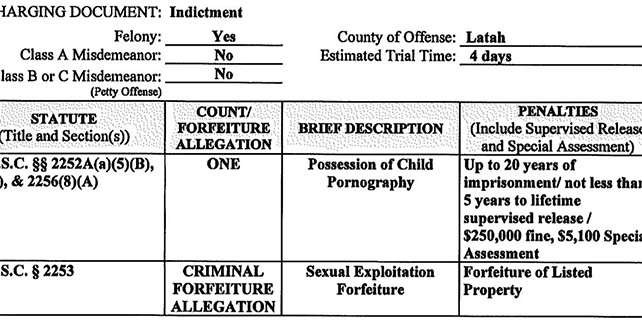 Cover Page Excerpt: Federal Indictment of Alex Lloyd