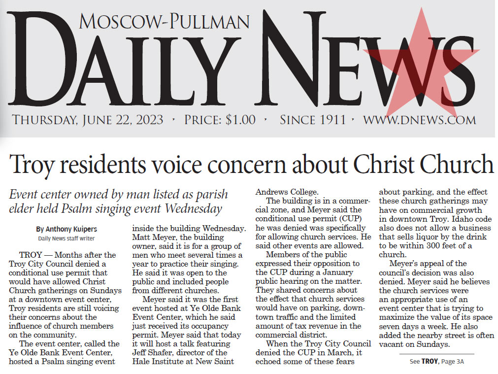 Moscow-Pullman Daily News, June 22, 2023, page 1