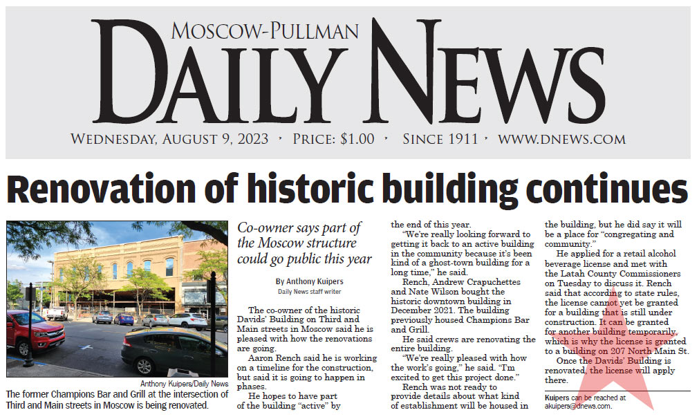 Moscow-Pullman Daily News: Renovation of historic building continues